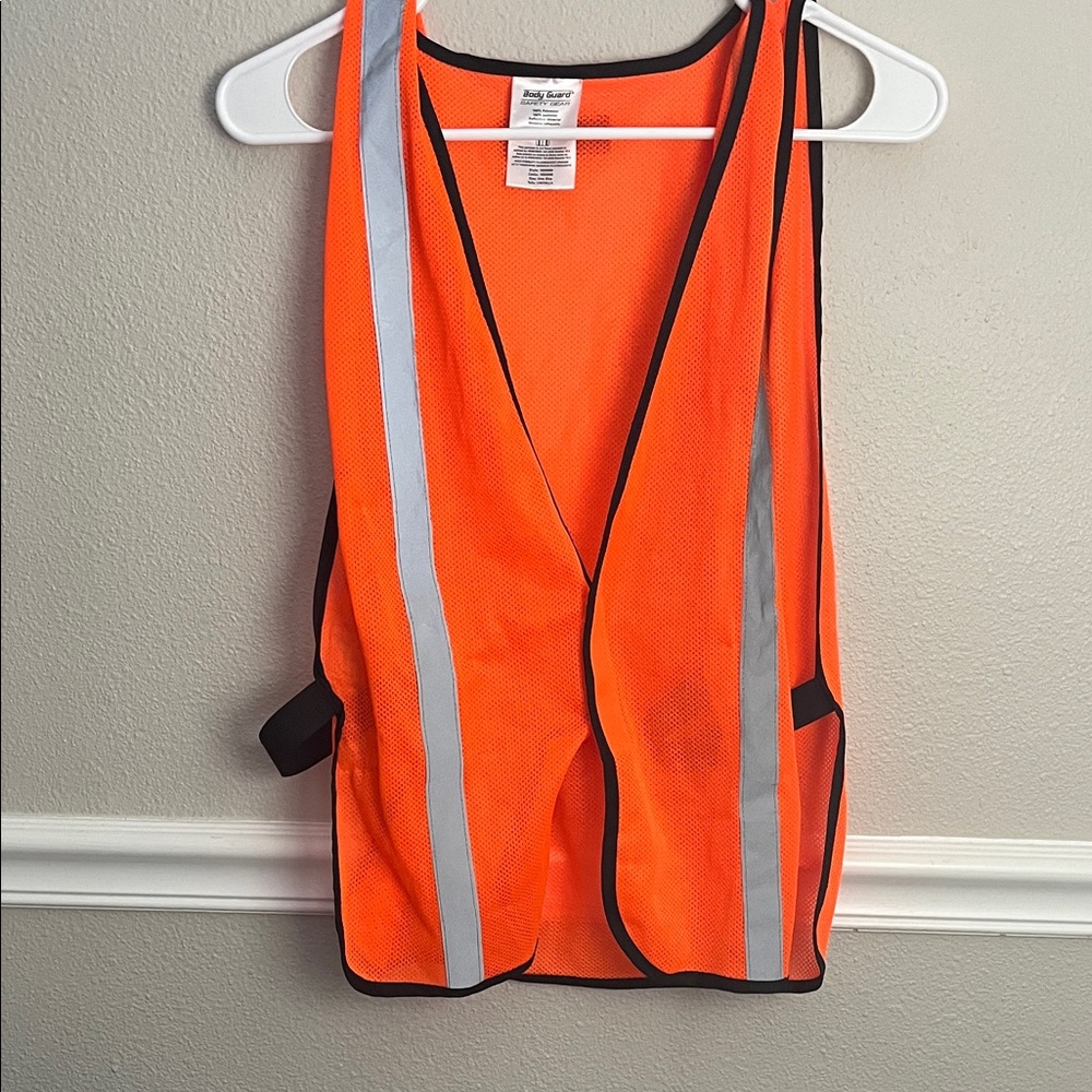 Orange Safety Vest with Reflective Stripes
